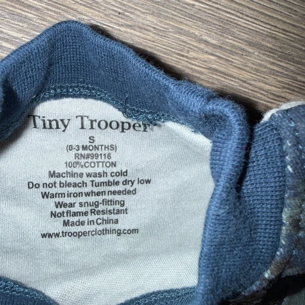 Tiny Trooper Baby Navy Digital Camo Romper Bodysuit Beanie 3 Piece Bundle Set